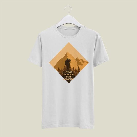 Lets Go to the Top of the Mountain Tee (White and Black)