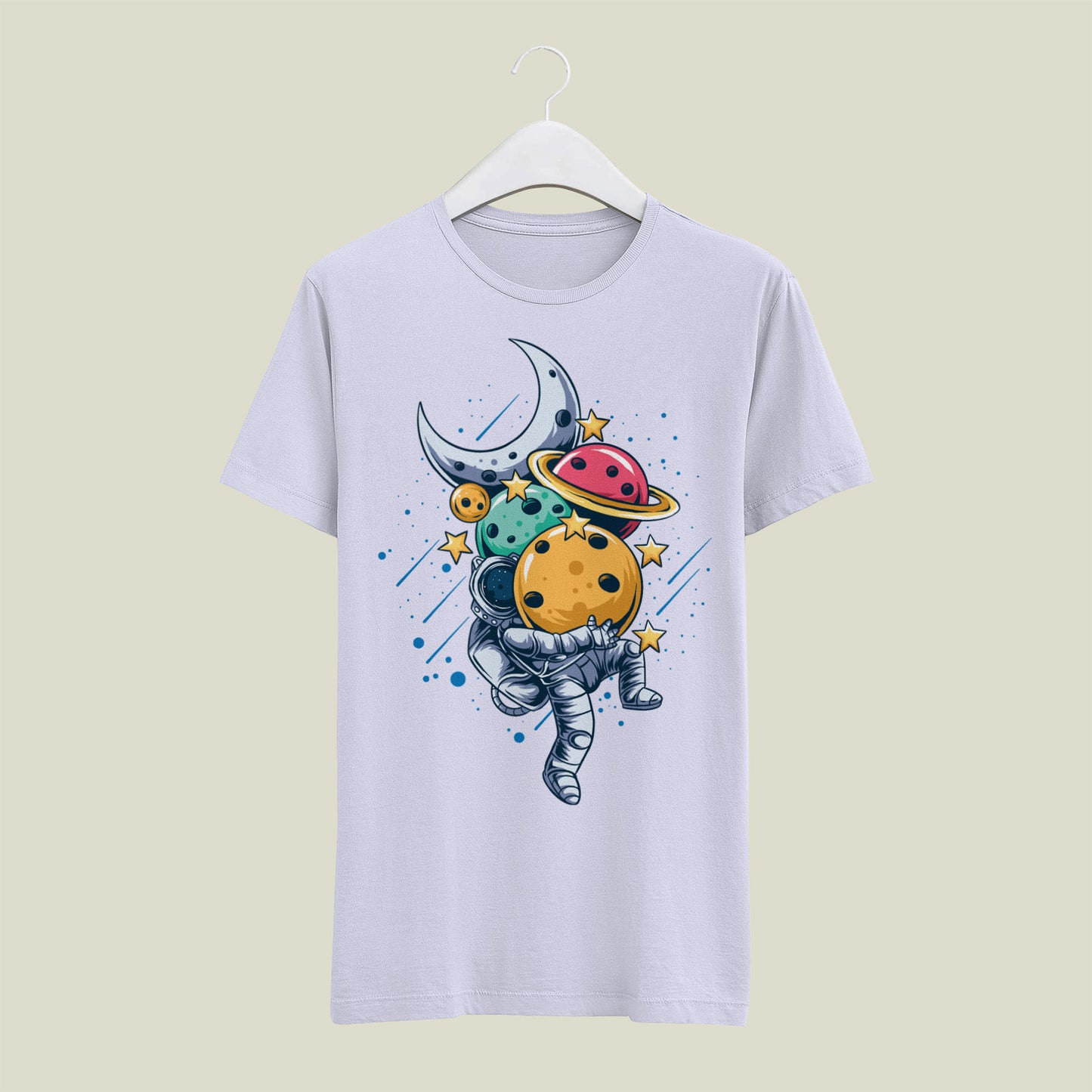 Astronaut Holding Planets T-Shirt