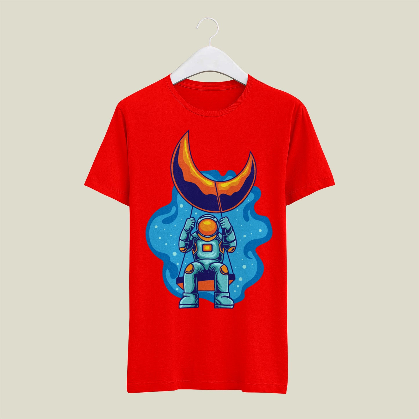Astronaut-Playing-Swing-in-Space T-Shirt