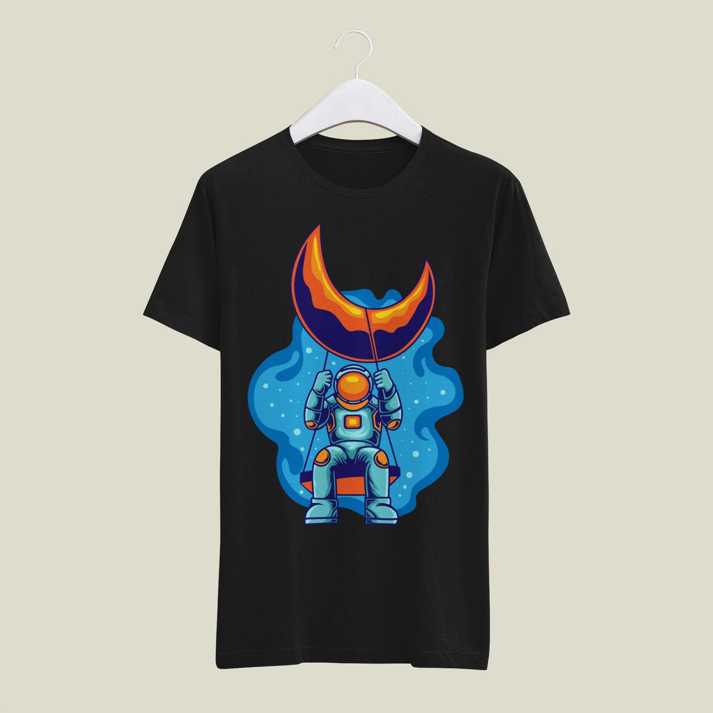 Astronaut-Playing-Swing-in-Space T-Shirt